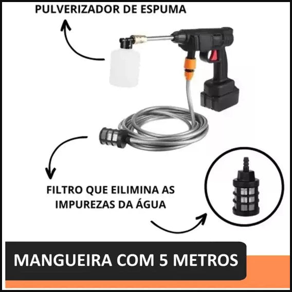Lavadora de Alta Pressão Portátil Profissional Sem Fio Recarregável Original - Envio Imediato
