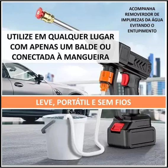 Lavadora de Alta Pressão Portátil Profissional Sem Fio Recarregável Original - Envio Imediato