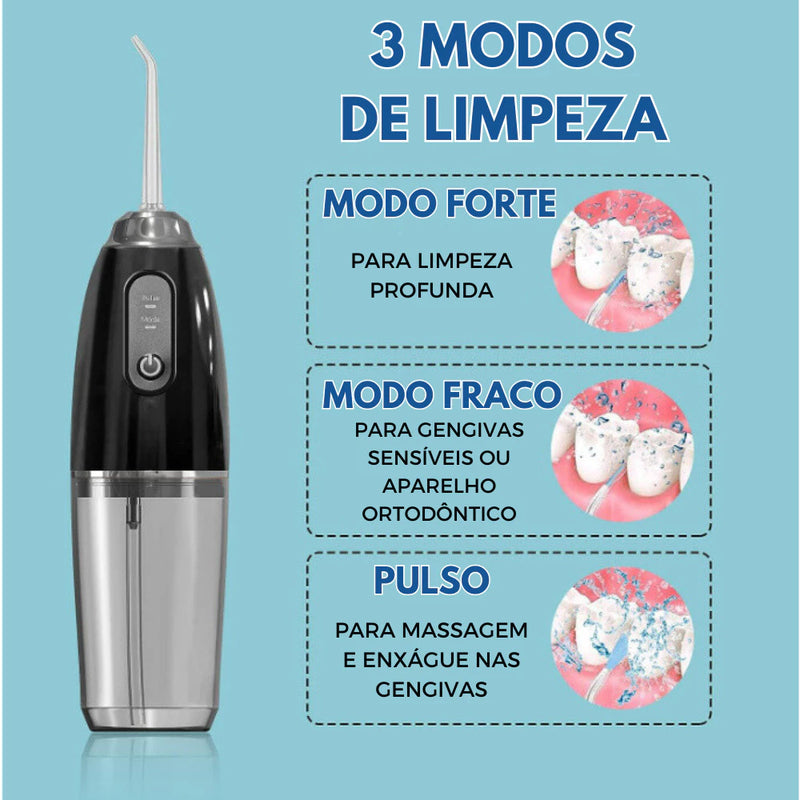 Irrigador Oral Jato de Água Dental Water Flosser Bucal Recarregável Portátil Profissional Sem Fio